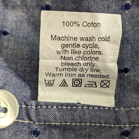 J. Crew Shirt Men's Size XL Blue White Button-up Slim Fit Long Sleeve Dotted - Picture 11 of 13